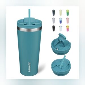 NWT 22oz Tumbler With Lid And Straw Stainless Steel Travel - Laguna Teal